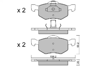 Комплект тормозных колодок (AISIN: BPMZ-1908)